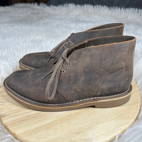 Clarks Bushacre 2 Chukka Desert Boots Mens Sz 8.5M Brown Beeswax Leather Brown - Picture 5 of 10